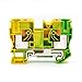 10Pcs PT 10-PE Grounding Terminal Block 10mm² DIN Rail Heavy-Duty Electrical Wiring Industrial Use