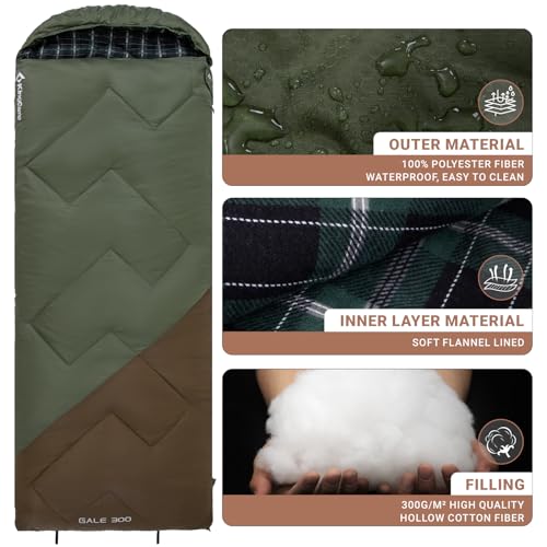 Saco de dormir KingCamp para invierno, ligero y resistente al agua