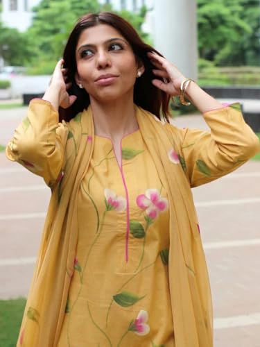 Image of ANNI Designer Viscose Printed Kurta for Women | Kurti Set Woman | Kurta with Pant & Dupatta | Straight Ethnic Suit | Indian Outfit Ladies Dress Stylish Traditional Clothing Office Party Fashion Look