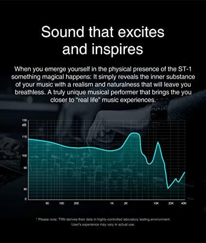 TRN ST1 in Ear Monitors 1DD + 1BA Dual Driver, HiFi Earphones with 1Dynamic and Balanced Armature Drivers Earbuds (No Mic, Black)
