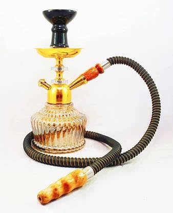 Image of Premium Glass hookah set + accessories only (0% Tobacco & Nicotine), 40 cm Height (Gold Cutie 12 Inch)