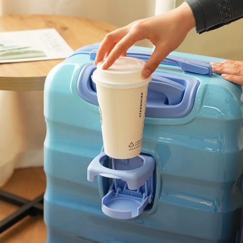 20" Carry-on Luggage with Cup Holder – Lightweight Glossy Hardshell Suitcases with Spinner Wheels,TSA Lock,Airline Approved,2 Piece Set3