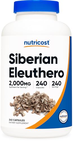 Nutricost Siberian Eleuthero 500mg 240 Capsules - Eleutherococcus Senticosus - Gluten Free & Non-GMO