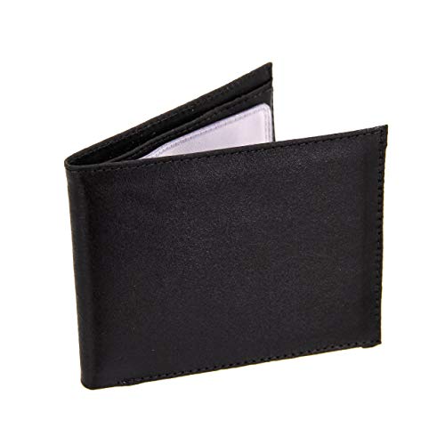 Carteira Masculina Slim pequena em Couro - Preto