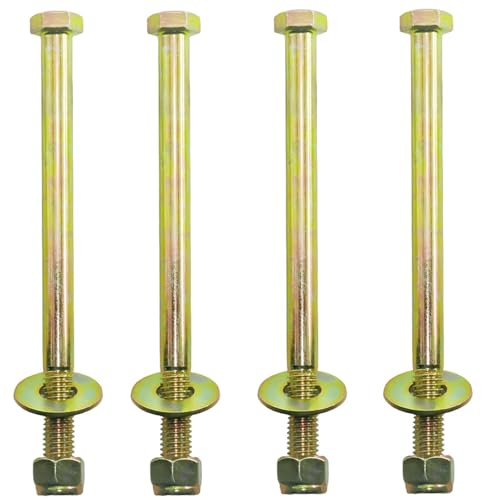Image of 1 /2 inch x 7 inch Hex Head Bolt by Color Galvanization with Nylon Lock nut and Large Size Washer Assortment Kit,Alloy Steel,Grade 5.(4pcs Pack)