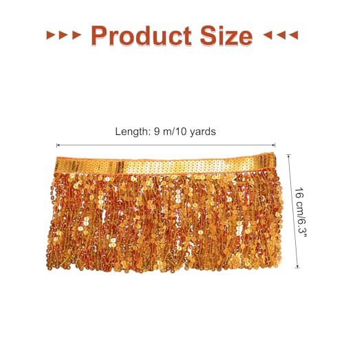 Ruban franges orange 16cm pour réparer et décorer vos tissus - 3