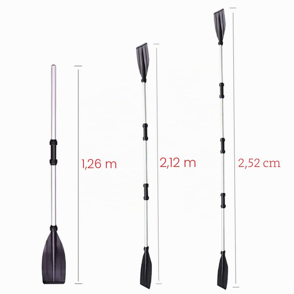 2 Stück, 126 cm, Kajak-Paddel aus Aluminiumlegierung, abnehmbar, längenverstellbar, leicht, professionell, für Schlauchboot, Schlauchboot