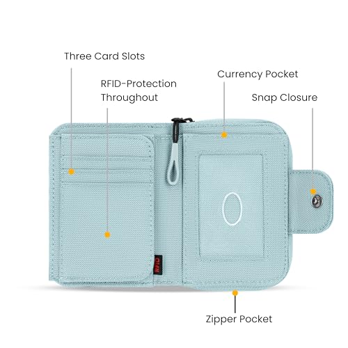 Image of Sherpani Barcelona, Nylon Bifold Zipper Pocket Wallet for Women, Travel Bag, RFID Protection