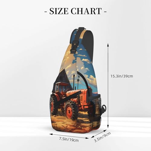 Mochila Unisex con Estampado Tractor Rojo miniatura 3