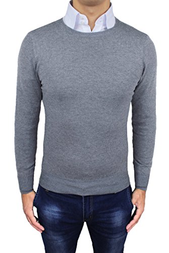 Pull-over ras du cou gris clair RAL 7035 pour homme sophistiqué