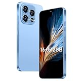 OEJBK 16PM Smartphone New Upgrade 16GB+512GB/6.99' Display 68+108MP Zoom Camera,Tempered Glass Finish, 7000mAh Android 14 Smartphone (Blue)