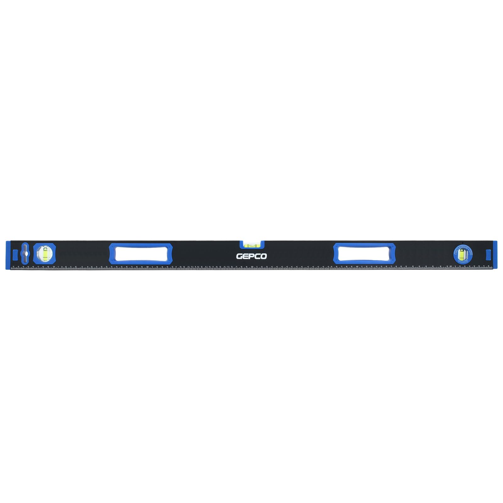 GEPCO Industrial Spirit Level 60, 80, 120, 200 cm, Aluminum, 0.8 mm, Precision Level, Measuring Level, Construction Level, 3 Bubbles, Ruler, 2 Handles, Magnetic, Measuring Tolerance