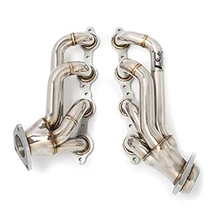 Exhaust Headers 1-5/8 in. 304 Stainless Steel Polished Finish for 2002-2013 Silverado Sierra Suburban Tahoe Yukon Escalade 4.8L 5.3L 6.0L 6.2L V8