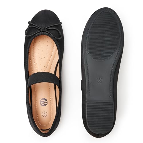 Rekayla Women's Flats,Ballet Shoes for Women,Comfortable Dressy Shoes,Round Toe Work Shoes,Foldable Mary Jane Shoes3