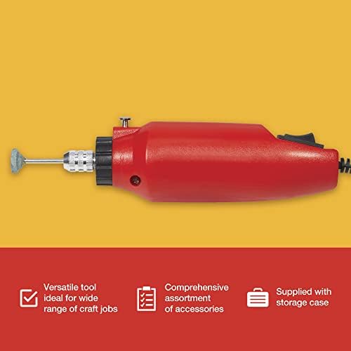Amtech V2560 Mini Drill (60 Piece) with Bit Set for Craft and DIY. Electric Grinder Kit and Rotary Power Tool for Carving and Grinding