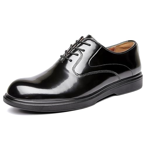 Men's Patent Leather Formal Oxfords Classic Lace Up Low Top Business Dress Shoes Comfortable Wedding Work Derby Oxfords Shoes