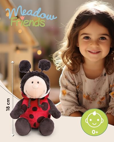 NICI Kuscheltier Marienkäfer Dotti-Lotti 18cm - rot - Stofftier aus weichem Plüsch, niedliches Plüschtier zum Kuscheln und Spielen, für Kinder & Erwachsene, tolle Geschenkidee - 61629