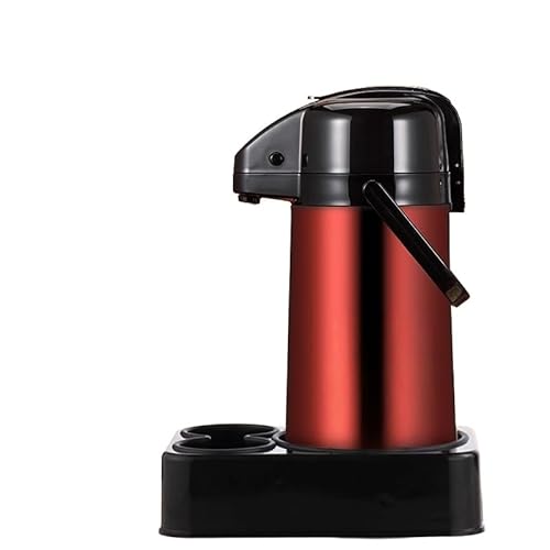 魔法瓶 まほうびん ポット コーヒー ポット ケトル 保温保冷 安全で無臭 二重密封 赤胆汁断熱技術 安全ロック設計 持ち運び用ハンドル 高齢者や子供でも簡単に使用できます オフィス 旅行 寝室 リビングルーム 車に適しています (レッド,38.5*15.