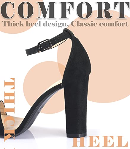 Ankis Nude Black White Heels for Women Open Toe Ankle Strap High Heel Sandals Party Wedding Strappy Buckle Sandals Standard Size 4 Inches Tall High Heel Design3