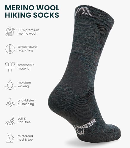 Image of Merino.tech Merino Wool Socks for Women And Men - Merino Wool Hiking Socks Crew Style
