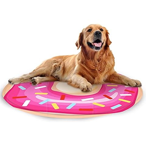 Actask Dog Cooling Mat, Non-toxic Cooling Pad Auto Cooling System Self Cooling Mat Cat Icy Mattress Dog Igloo Cat Igloo Summer Sleeping Bed (Donut 60CM) Cover