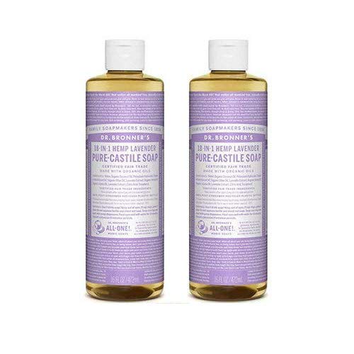 Dr Bronner Lavender Castile Liquid Soap 472ml X 2 (Pack of 2)