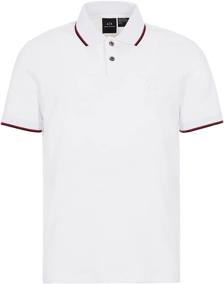 Armani Exchange Mens Slim Fit Cotton Pique Tipped Polo - Image 5