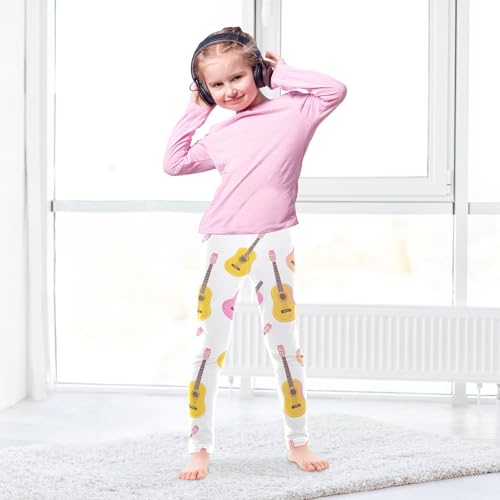 Acoustic Guitar Girls Leggings,Workout Leggings for Girls Toddler Athletic Legging Size for 3-10T4