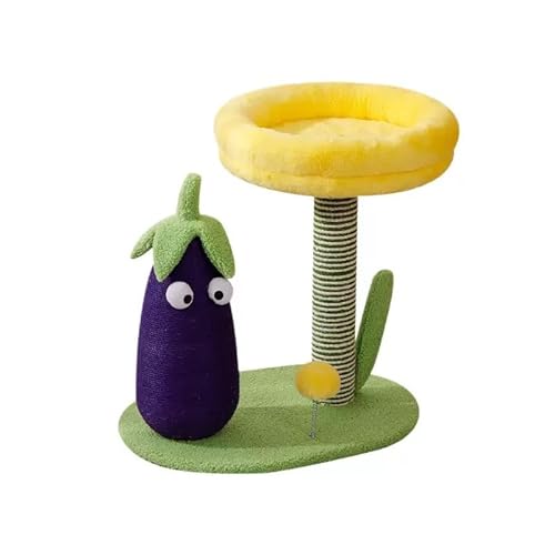 PW CO Designer Eggplant Cat Lounge – Sculptural Aesthetic Furniture – Premium High-Density Scratcher & Ergonomic Pet Bed for Modern Interiors
