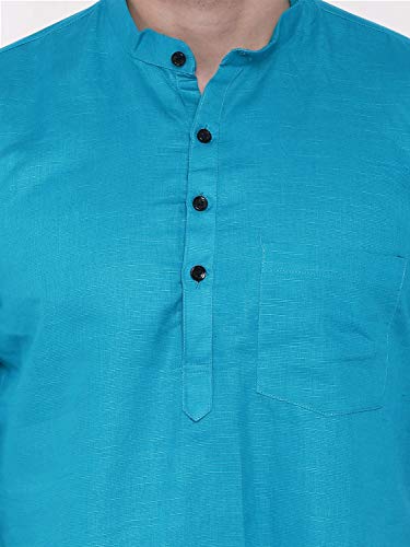 Image of Rajubhai Hargovindas Men's Linen Straight Short Kurta