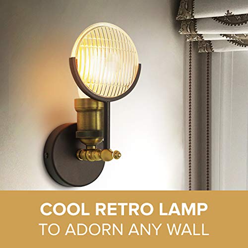 Image of Rustic Wall Sconce Wall Mounted Industrial Lamp Retro Vertical Lighting - PAR36 Wall Lights - Auto Engine Head Light - Steampunk Lantern Farmhouse Fixture - Aircraft Tractor Headlamp Wall Lamps