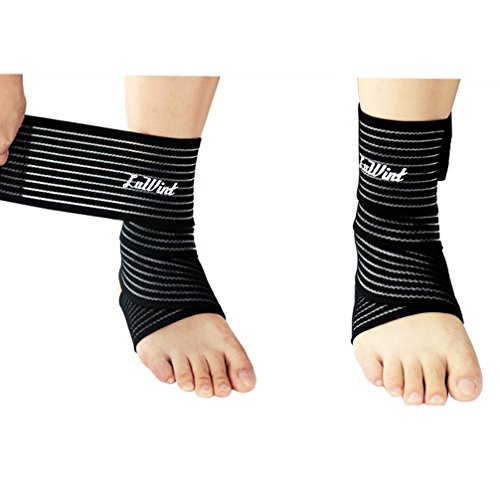Luwint 2 Pack Elastic Compression Bandage, Ankle Wrist Knee Calf Thigh Wraps Support for Sports Gym Weightlifting Workout Running Pain Relief - Image 5