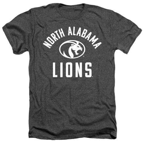 University of North Alabama Official One Color UNA Lions Logo Unisex Adult Heather T Shirt,Charcoal Heather, X-Large