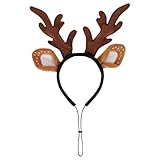 Haakong Dog Reindeer Antlers Headband Adjustable Brown Deer Ears for Dogs Pet Deer Antlers Halloween Christmas Costume Accessories for Medium Large Dogs