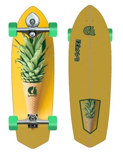 Sakari surfskate monopatín Skateboard with Buri Surf Skate Trucks - Pinetto 33 Sword