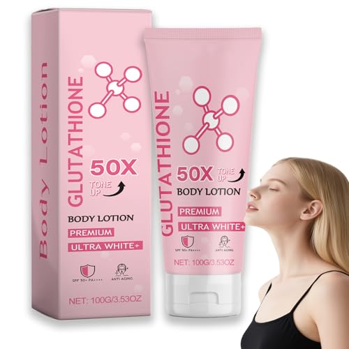 Glutathione 50 lociones corporales Tone Up, Loción corporal de glutatión Cream original, crema blanqueadora para el cuerpo, crema hidratante y suave para mujeres de todos los tipos de piel (1 unidad)