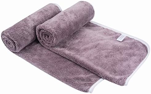 KinHwa Microfibre Hand Towels for Bathroom Super Soft Absorbent Bathroom Towels 40x76 Cm Luxury Thick Quick Dry Bath Towel 2 Pack Dark-Grey