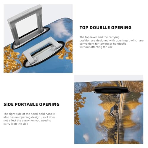 Luggage Cover Elastic Suitcase Cover Protector Washable Travel Baggage Covers Autumn Park Luggage Covers Carry On Suitcase Baggage Cover 18-32 Inch X-Large4