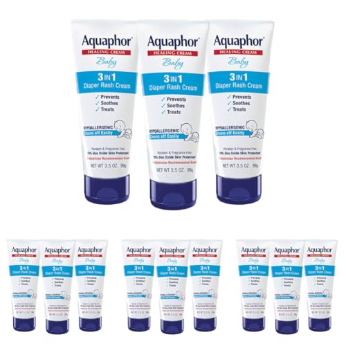 Image of Aquaphor Baby Diaper Rash Cream with Zinc Oxide, Multipack, 3.5 Ounce (Pack of 12)