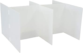 Amazon 卓上 簡易 パーテーション 4人用 プラダン製 食堂 フリーデスク 白色 パーティション 衝立 文房具 オフィス用品