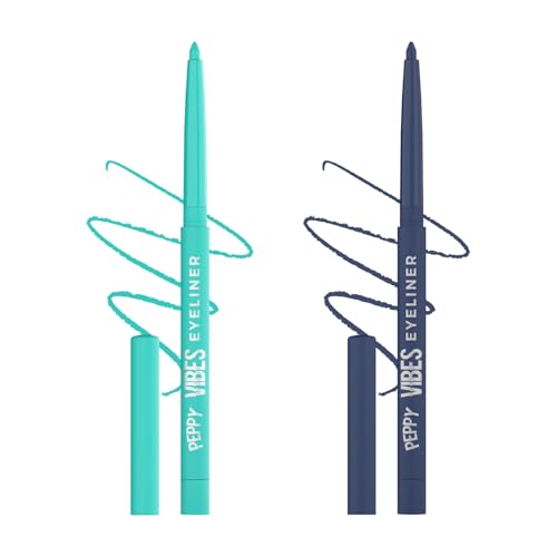 Image of Glam21 Peppy Vibes Eyeliner |Matte Finish Stays up to 10 Hours | Smudge-Proof & Water-Proof | Long Lasting Eyeliner | Precision application | Pack of 2, 0.4gm Each (Bloom Time & Cloud Nine)