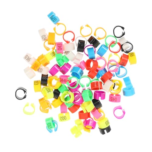 ibasenice Poultry Leg Ring Set 100pcs Plastic Identification Anklets Chicken Bracelets Bird Leg Bands for Management
