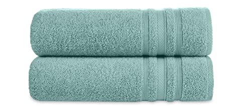 Comfy Wings 2-TLG Frottier Handtücher Set mit 2X Handtuch 50x100 cm 100% Baumwolle , Extra Weich und Saugstark Frottee, Saugfähige Weiche Luxus Duschhandtücher, Badetücher (Nilblau) Cover