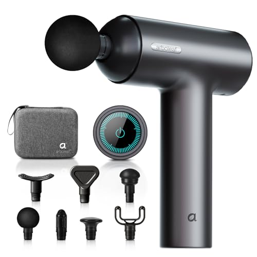 Massage Gun Deep Tissue, arboleaf 6 Speeds Muscle Massage Gun Sports Massager Gun with Case and Type-C Charging, Powerful Percussion Massager Gun for Home Gym Office Muscle Pain Relief