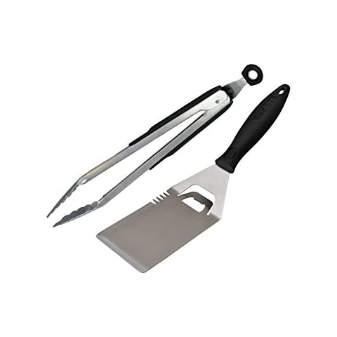 BBQ Buddy 2 Piece Barbecue Tool Set - Stainless Steel Spatula & BBQ Tongs Cover