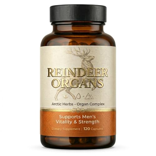 Zotreval Reindeer Organ Supplement for Men Arctic Herb & Reindeer Organ Blend Daily Support for Energy Stamina & Overall Wellness 120 Capsules