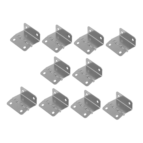 HORIALENCE 10個 三折直角属ヒンジ 四孔仕様頑丈家具用多用途キャビネットドア収納ボックス木製箱用