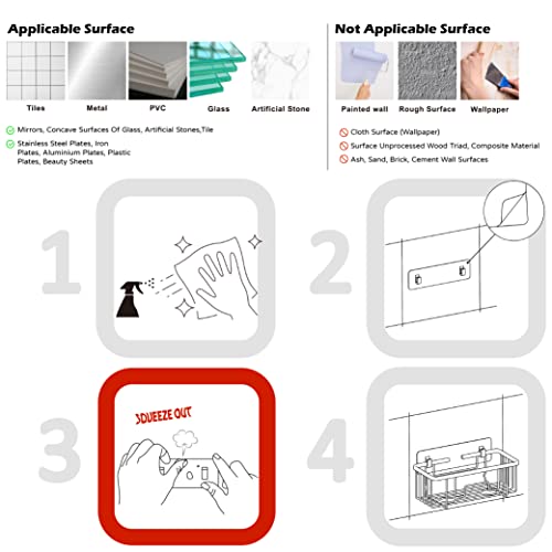 Sunnypoint Rustproof Aluminum Wall Mount Shower Caddy Basket Shelf; Adhesive Pad Included (Black) #TOP1