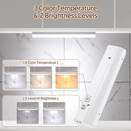 Pesuten Led Under Cabinet Task Lighting For Kitchen Plug-In Closet Light Dimmable Under Cabinet Light 3 Color 3000K/4000K/5000K For Kitchen Garage Counter/Sink Area 12 Inch #TOP2