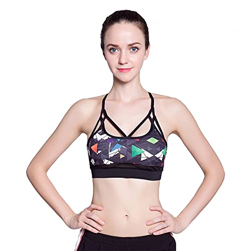 Tops de entrenamiento con tirantes cruzados y almohadilla de mujer
